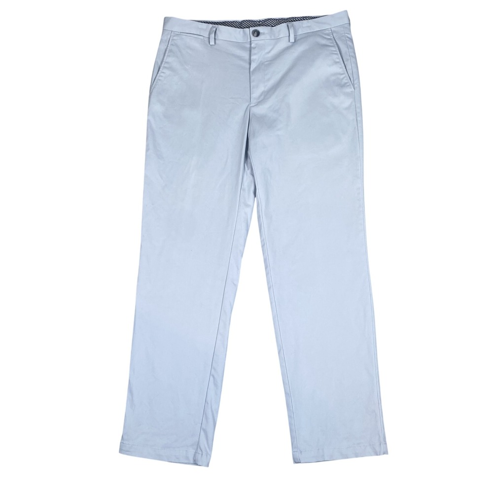 Jos A Bank Chino Pants Mens 35x30 Light Gray Reserve Tailored Fit Cotton Stretch